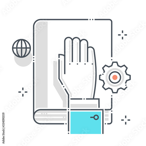 Oath related color line vector icon, illustration.