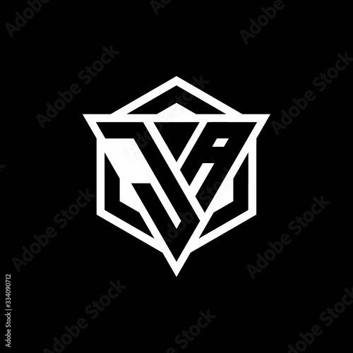 JA logo monogram with triangle and hexagon shape combination