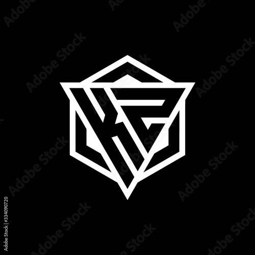 KZ logo monogram with triangle and hexagon shape combination
