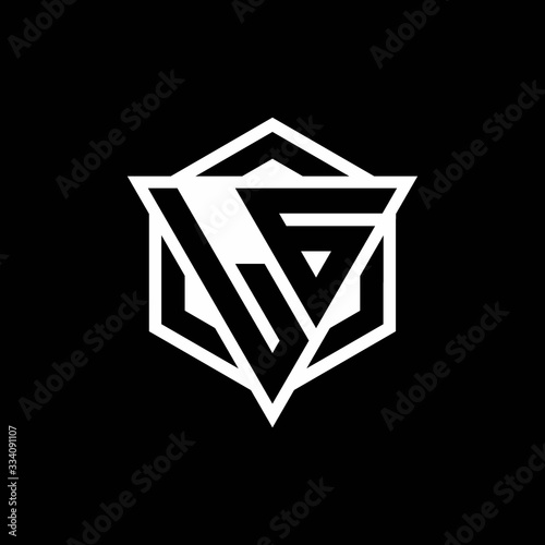 LG logo monogram with triangle and hexagon shape combination