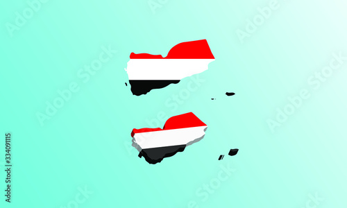 yemen Map 3D icon vector illustration photo