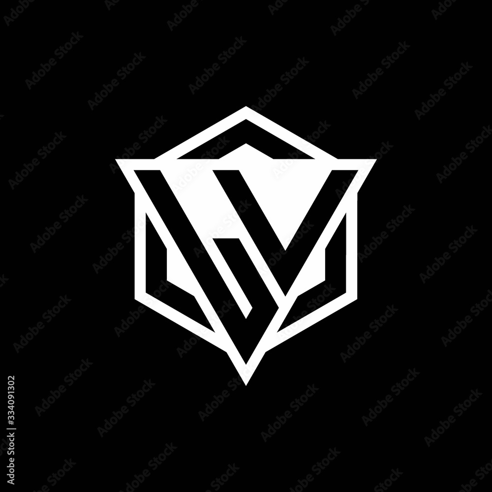 , logo monogram with triangle and hexagon shape combination , logo monogram with triangle and hexagon shape combination