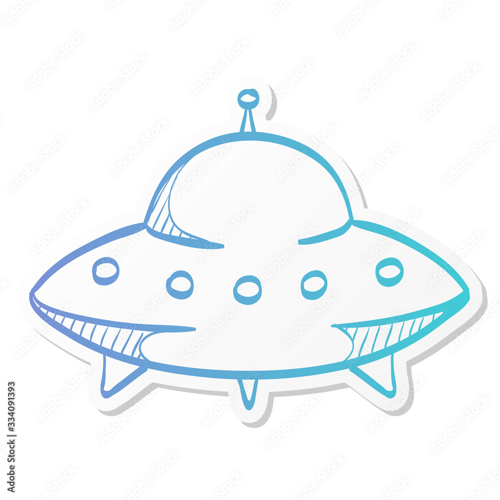 Sticker style icon - Flying saucer