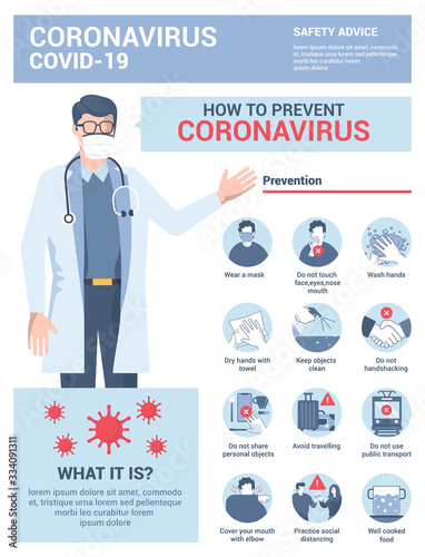 Flat Modern design Illustration of Coronavirus - Safety Advices 5