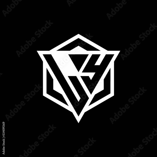 LY logo monogram with triangle and hexagon shape combination