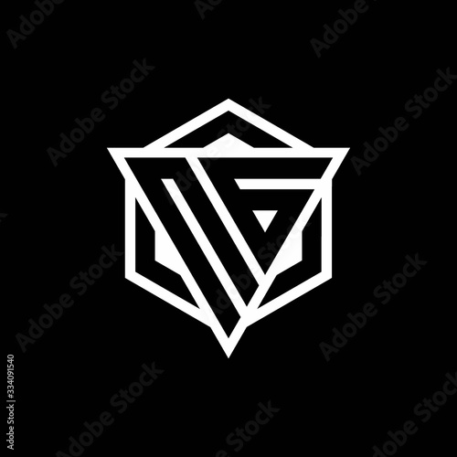 NG logo monogram with triangle and hexagon shape combination