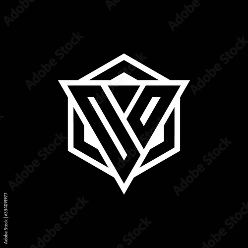 OO logo monogram with triangle and hexagon shape combination