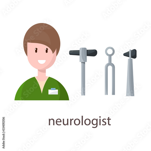 Isolated object of doctor and neurologist symbol. Set of doctor and woman stock symbol for web.