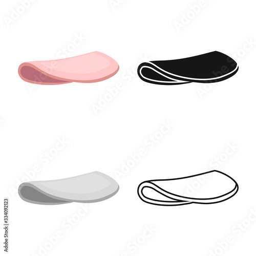 Isolated object of sausage and slice symbol. Web element of sausage and meat stock vector illustration.