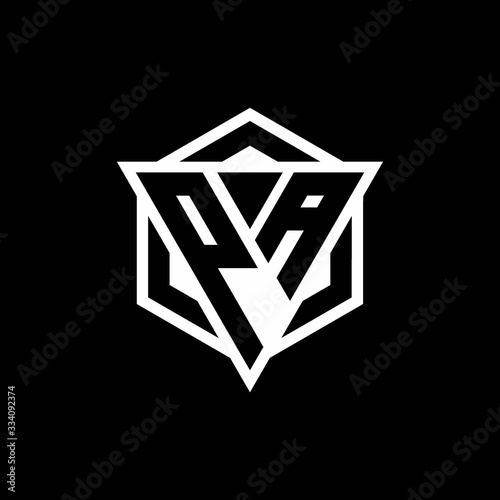 PA logo monogram with triangle and hexagon shape combination