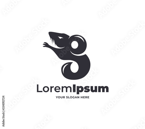 letter B rat logo design vector