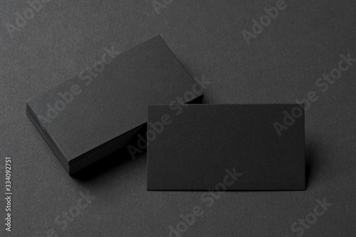 black business cards, blank corporate identity mockup