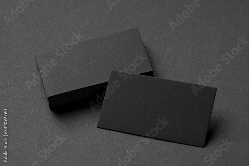 black business cards, blank corporate identity mockup