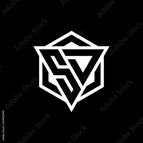 SD logo monogram with triangle and hexagon shape combination