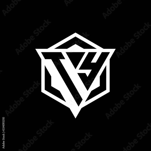 TY logo monogram with triangle and hexagon shape combination