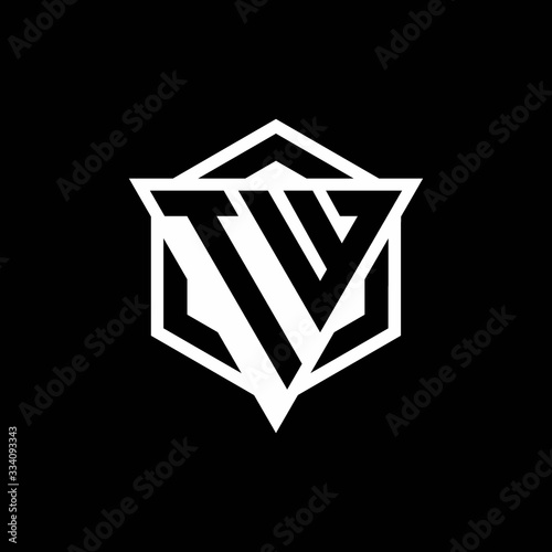 TW logo monogram with triangle and hexagon shape combination