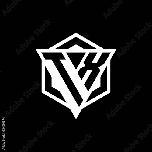 TX logo monogram with triangle and hexagon shape combination