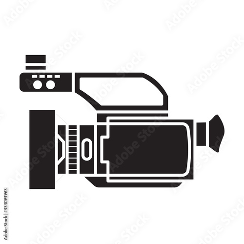 Video camera vector icon.Black vector icon isolated on white background video camera.