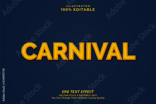Yellow color text effect fro carnival