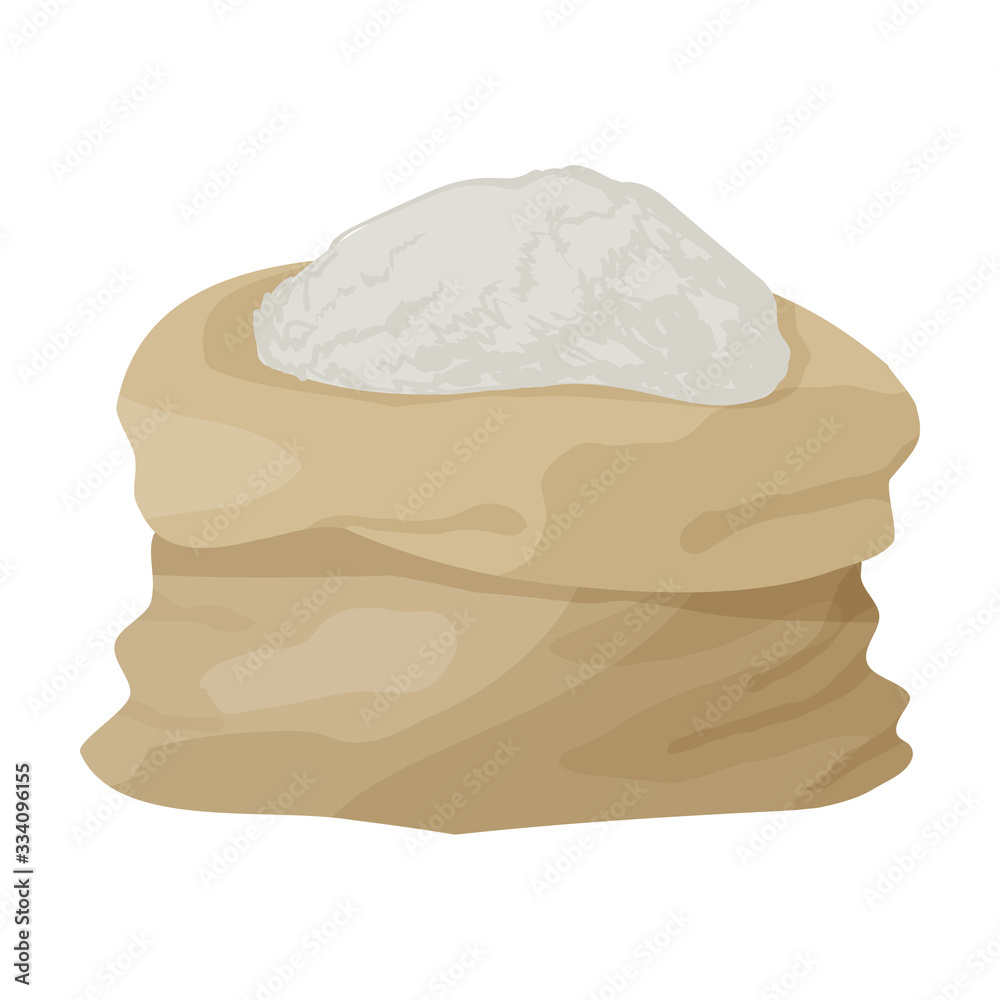 Bag of flour vector icon.Cartoon vector icon isolated on white background bag of flour. Bag of flour vector icon.Cartoon vector icon isolated on white background bag of flour.