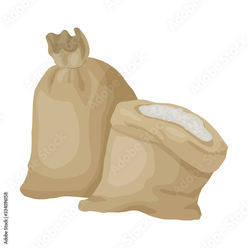 Bag of flour vector icon.Cartoon vector icon isolated on white background bag of flour.