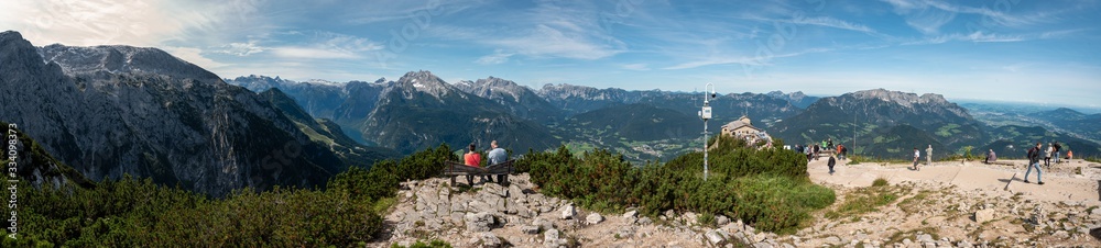 View from the Kehlsteinhaus towards the Alps, Obersalzberg, Berchtesgarden, Germany
