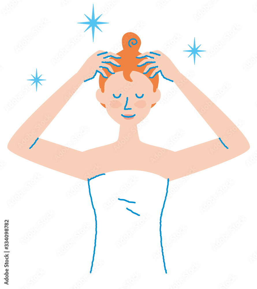 ヘッドマッサージ 女性 Stock イラスト Adobe Stock