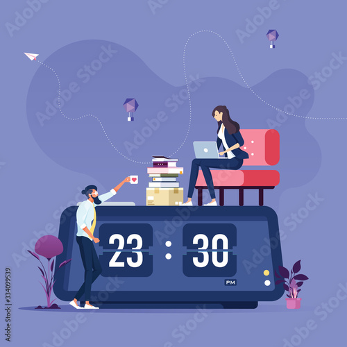 Business team hard work vector concept
