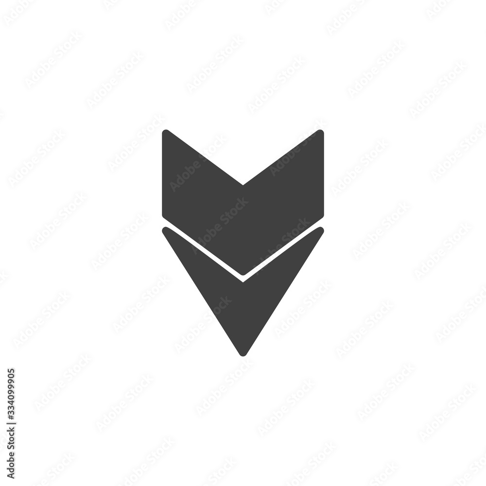 Arrow down vector icon. Downward filled flat sign for mobile concept and web design. Two arrows pointing down glyph icon. Symbol, logo illustration. Vector graphics Arrow down vector icon. Downward filled flat sign for mobile concept and web design. Two arrows pointing down glyph icon. Symbol, logo illustration. Vector graphics