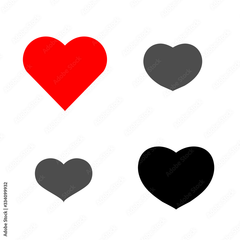 Collection of heart illustrations, Love symbol icon set, love symbol, White background Collection of heart illustrations, Love symbol icon set, love symbol, White background