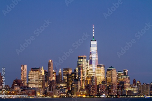 Beautiful view of New York city skyline at night, USA © Pixels Hunter