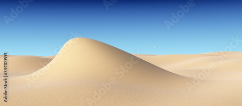 Smooth sand hill under blue sky