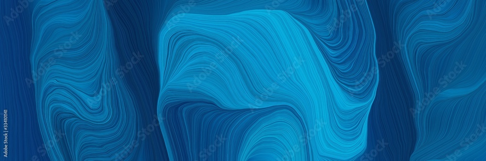 creative colorful waves design with teal, dark turquoise and strong blue colors