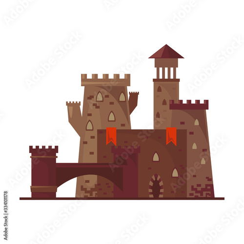 Medieval castle vector icon.Cartoon vector icon isolated on white background medieval castle.