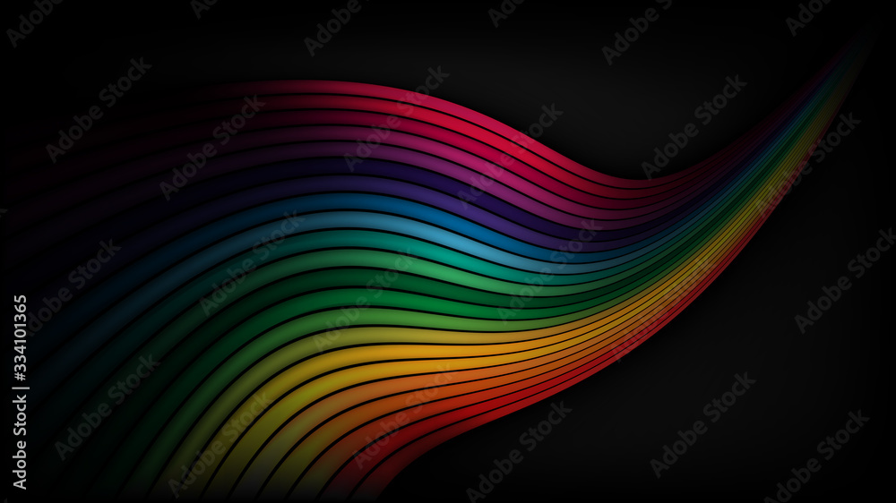 Fototapeta premium rainbow stripes on black background