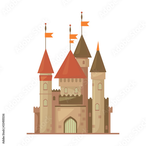 Medieval castle vector icon.Cartoon vector icon isolated on white background medieval castle.
