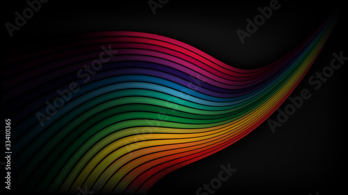 rainbow stripes on black background