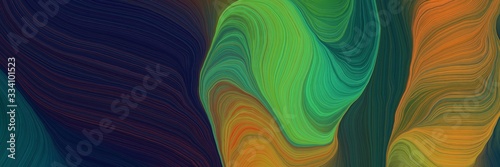 futuristic decorative waves style with very dark blue, coffee and medium sea green colors