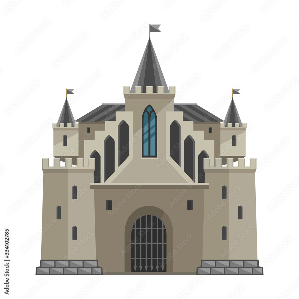 Castle vector icon.Cartoon vector icon isolated on white background castle.