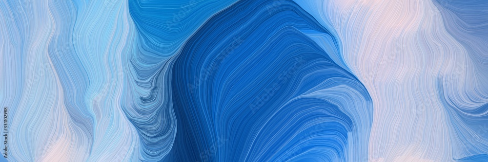 creative decorative curves background with sky blue, strong blue and light gray colors