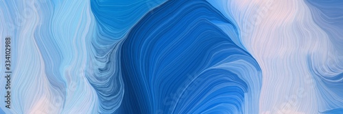 creative decorative curves background with sky blue, strong blue and light gray colors © Eigens