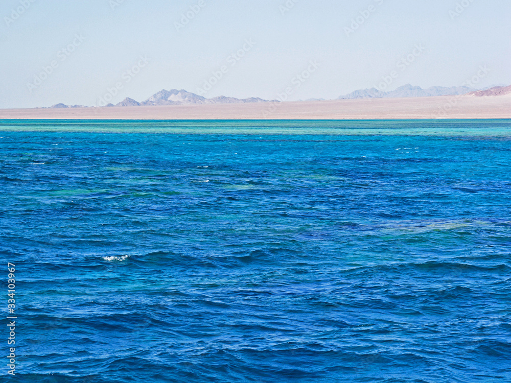 Obraz premium Blue waves on sea water surface