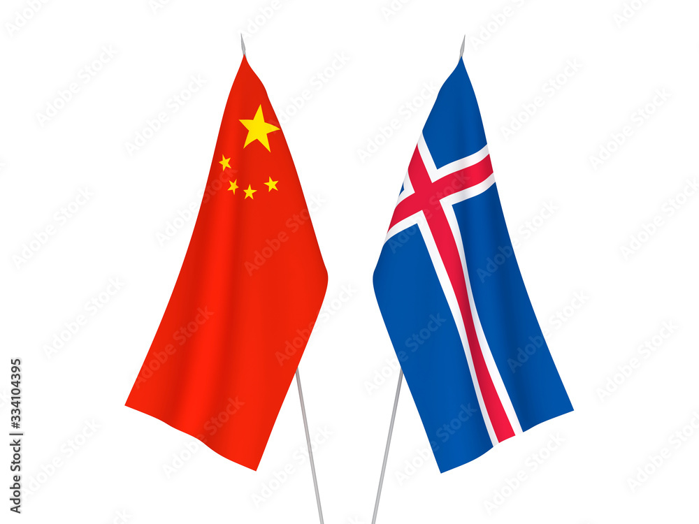 China and Iceland flags