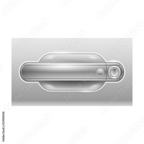 Door handle car vector icon.Realistic vector icon isolated on white background door handle car.