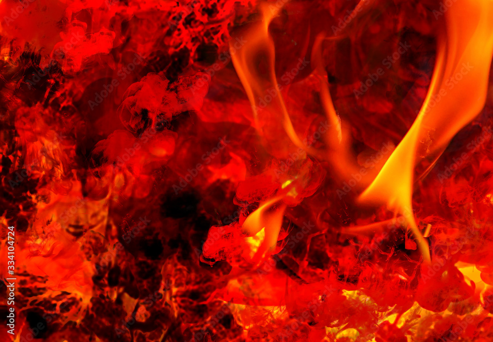 Fototapeta premium Red flame. Fire. Light. Glow. Abstract background