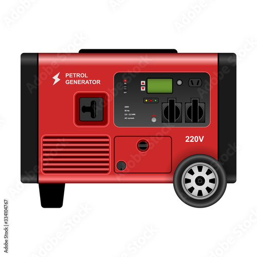 Generator vector icon.Realistic vector icon isolated on white background generator.