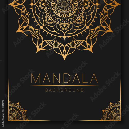 luxury mandala ornamental background with book cover style