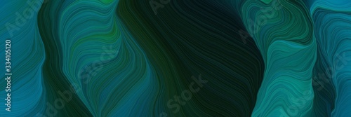 creative decorative waves design with very dark blue, very dark green and teal green colors