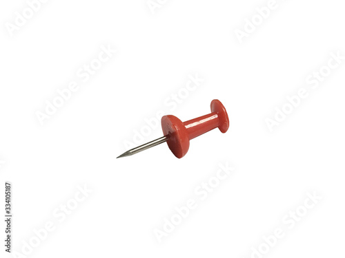 red push pin isolated on white background © Conte