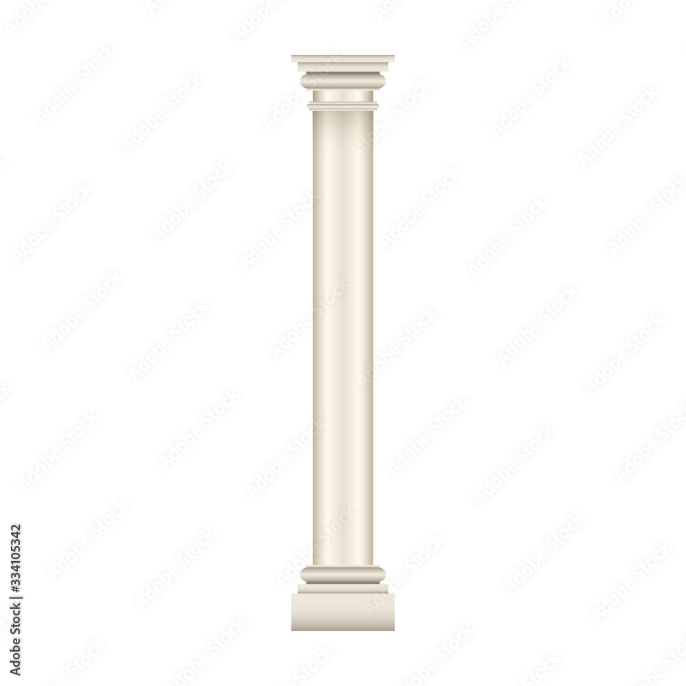 Obraz premium Column pillar vector icon. Realistic vector icon isolated on white background column pillar.